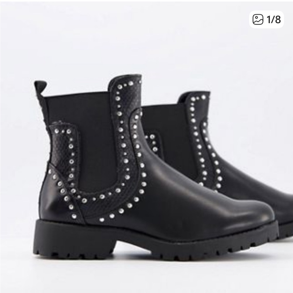 Zara  Collection Studded Black Ankle Boots